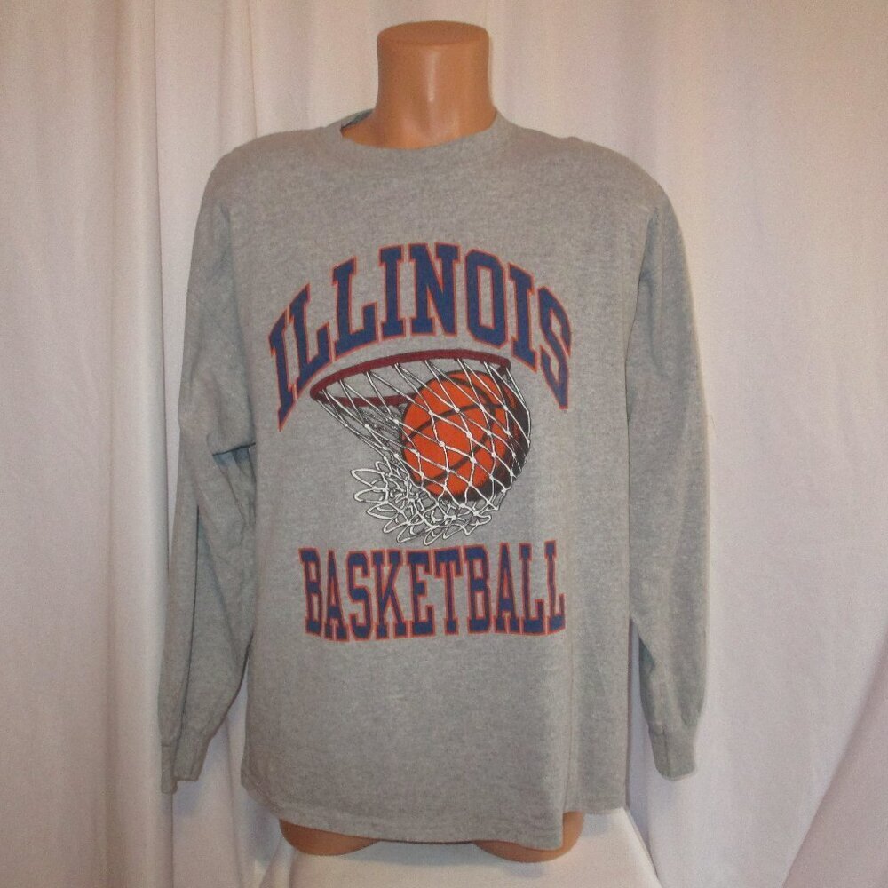 STEVE & BARRYS Illinois L/S T Shirt Size XL Gray Cotton Blend